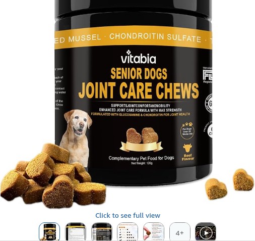Senior Dog Joint Supplements with Glucosamine Chondroitin MSM - Hip & Joint Support for Dogs with Green Lipped Mussel, Turmeric, Omega 3 for Mobility & Comfort - Beef Flavour Dog Supplements